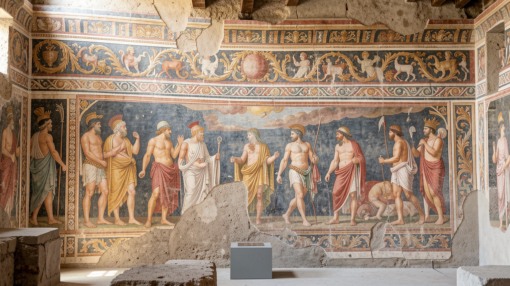 Ancient Roman fresco in Pompeii