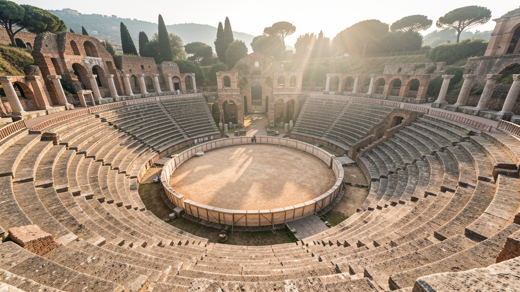 Ancient Roman amphitheater in Pompeii