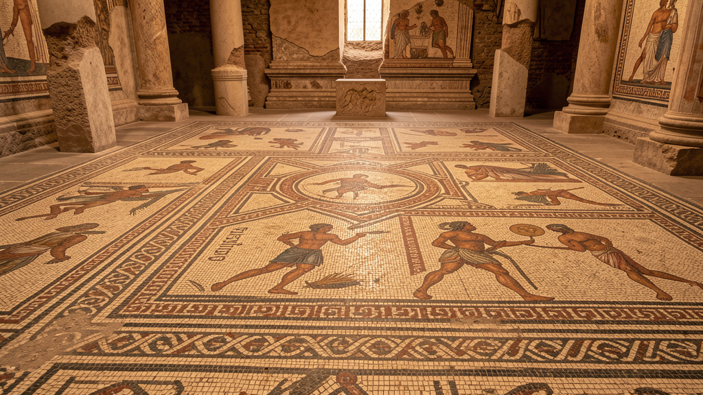 Ancient Roman mosaic in Pompeii